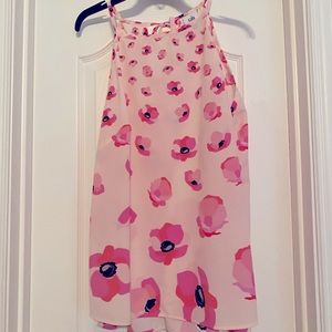 Cabi Floating Poppies tie back halter tank, size large